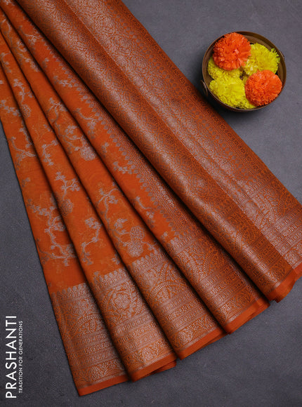 Mustard Semi Chiniya Silk Saree