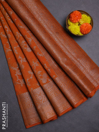 Mustard Semi Chiniya Silk Saree