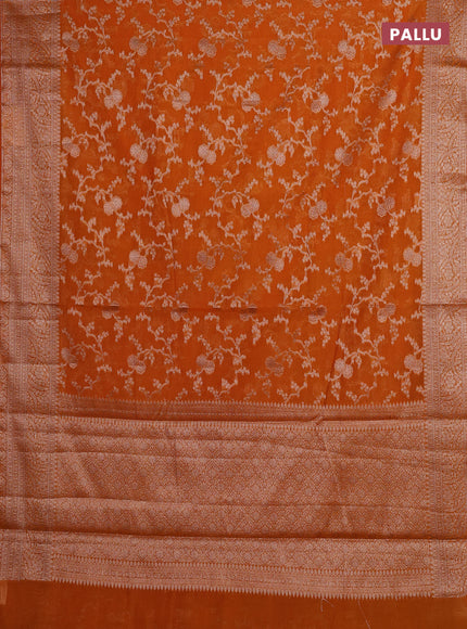 Mustard Semi Chiniya Silk Saree