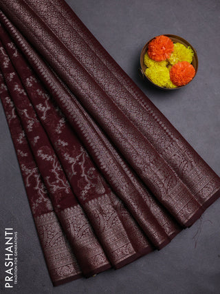 Maroon Semi Chiniya Silk Saree