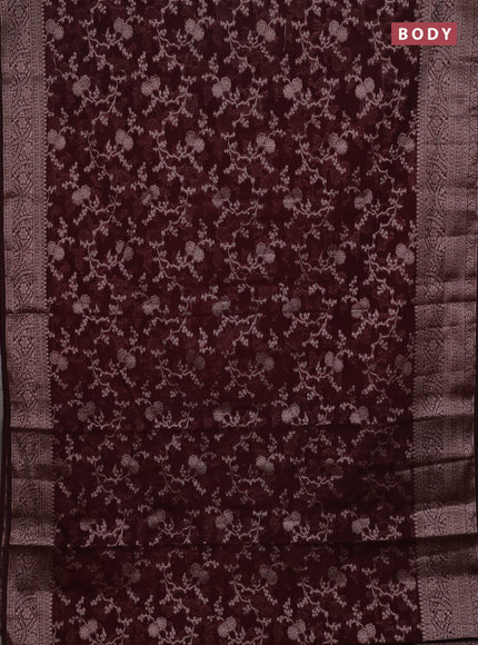Maroon Semi Chiniya Silk Saree