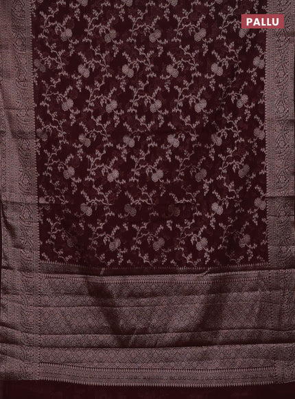 Maroon Semi Chiniya Silk Saree