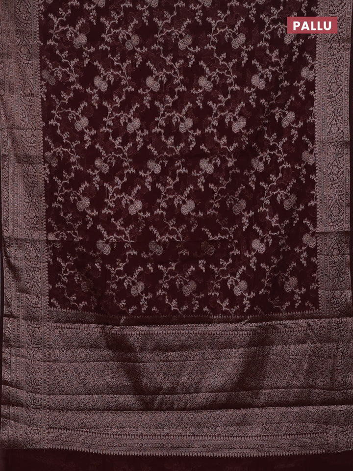 Maroon Semi Chiniya Silk Saree