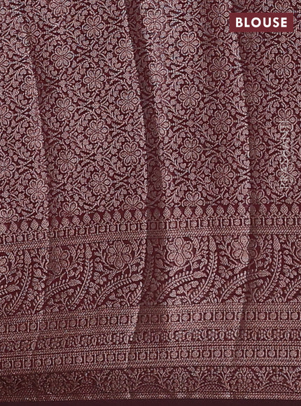 Maroon Semi Chiniya Silk Saree