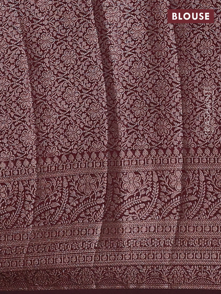 Maroon Semi Chiniya Silk Saree