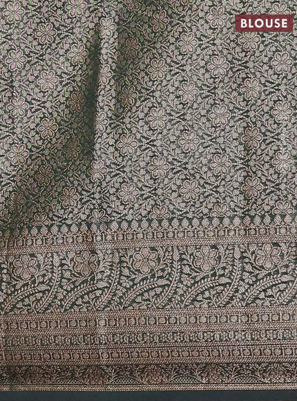 Bottle Green Semi Chiniya Silk Saree