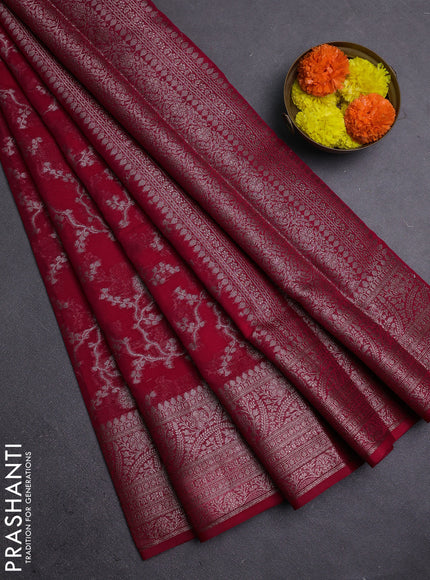 Pink Semi Chiniya Silk Saree