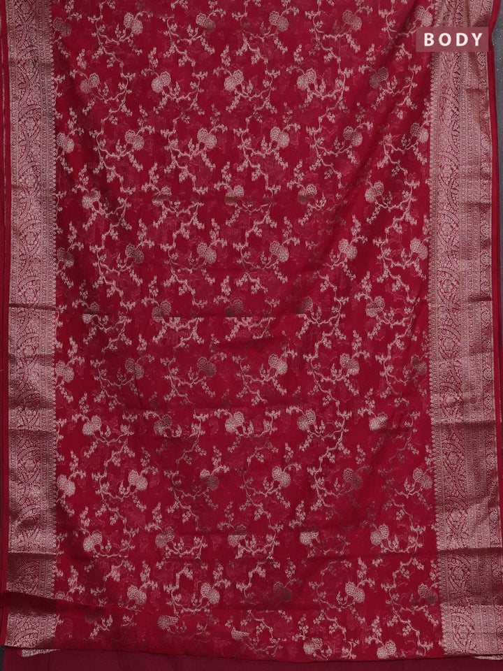 Pink Semi Chiniya Silk Saree