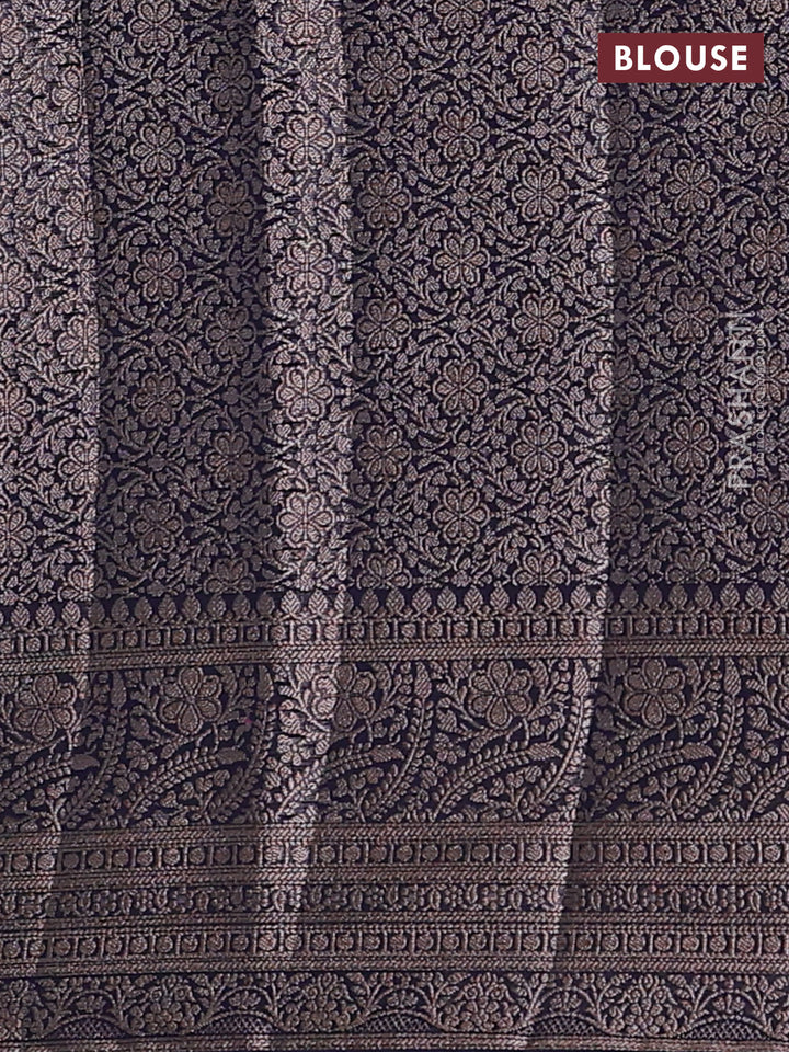 Navy Blue Semi Chiniya Silk Saree