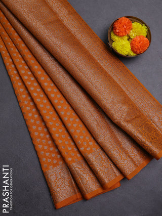Mustard Yellow Semi Chiniya Silk Saree