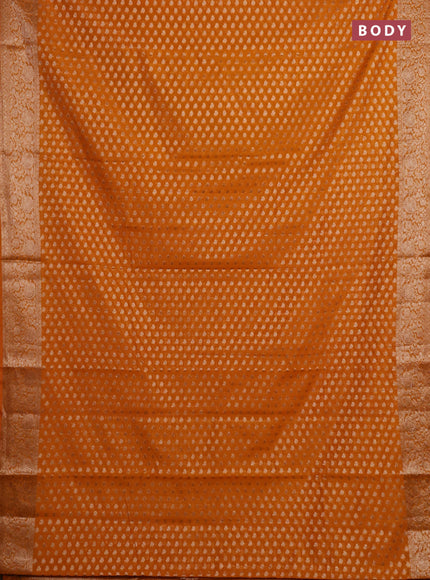 Mustard Yellow Semi Chiniya Silk Saree