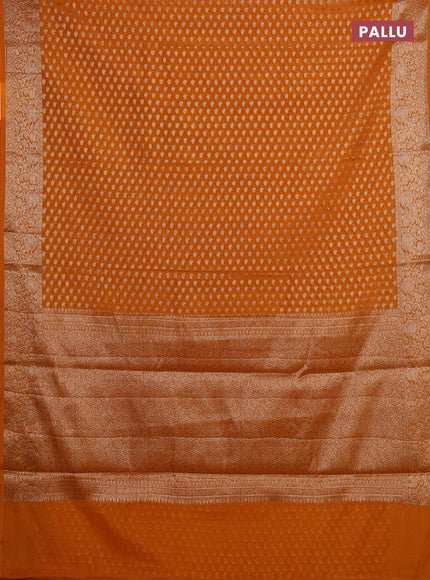 Mustard Yellow Semi Chiniya Silk Saree