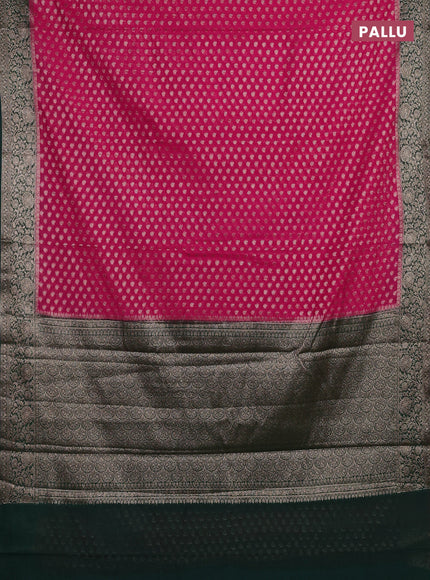 Pink & Green Semi Chiniya Silk Saree