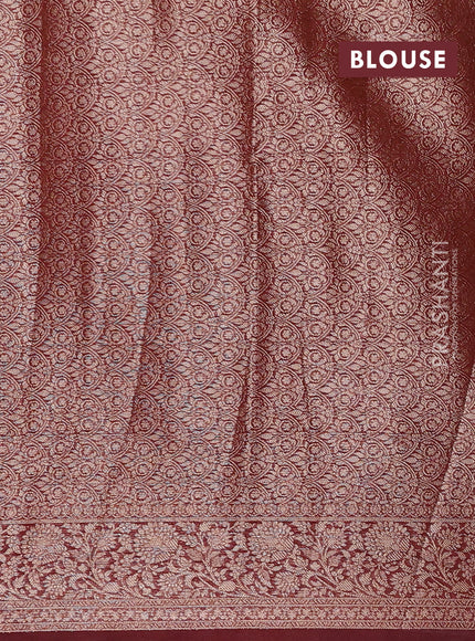 Rust & Maroon Semi Chiniya Silk Saree
