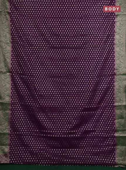 Violet & Green Semi Chiniya Silk Saree