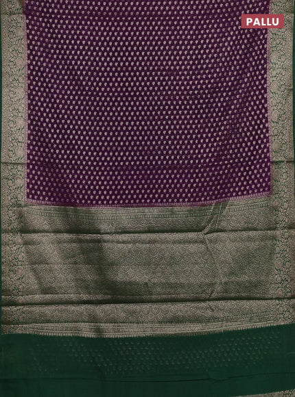 Violet & Green Semi Chiniya Silk Saree