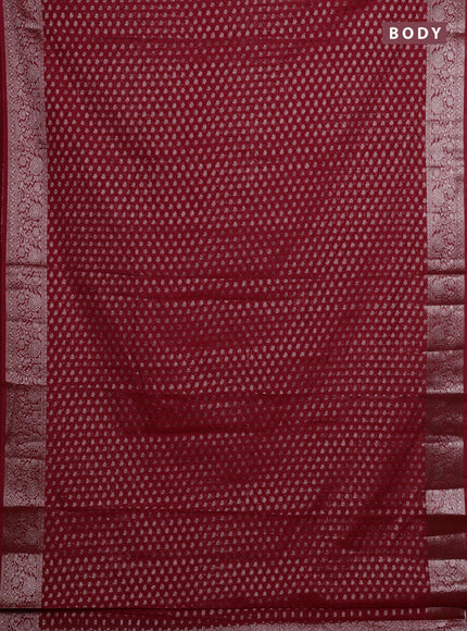 Red Semi Chiniya Silk Saree