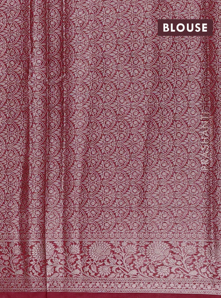 Red Semi Chiniya Silk Saree