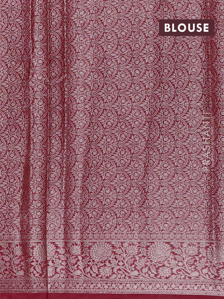 Red Semi Chiniya Silk Saree