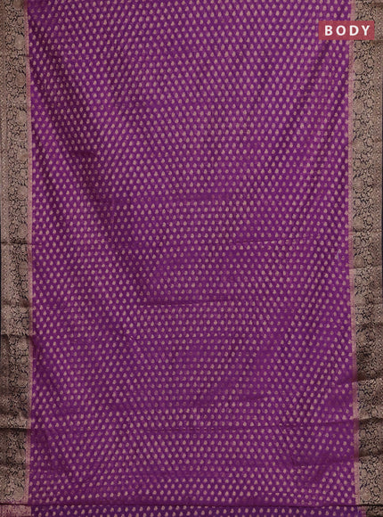 Purple & Black Semi Chiniya Silk Saree
