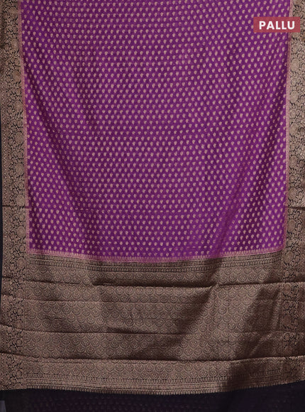 Purple & Black Semi Chiniya Silk Saree