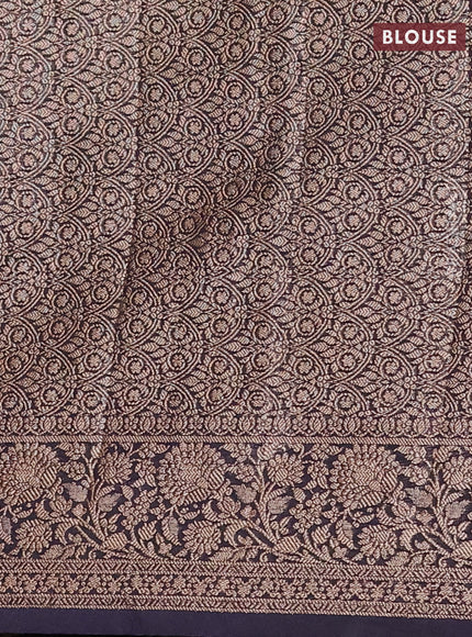 Purple & Black Semi Chiniya Silk Saree