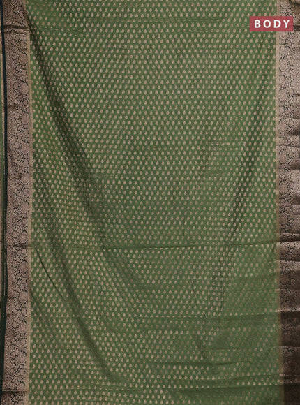Pastel Green & Bottle Green Semi Chiniya Silk Saree