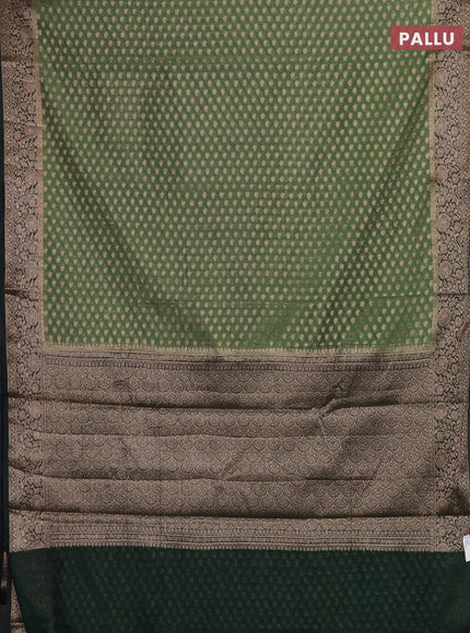 Pastel Green & Bottle Green Semi Chiniya Silk Saree