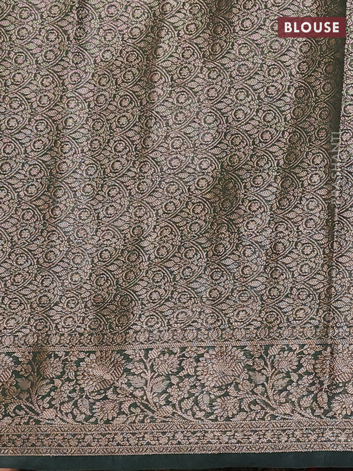 Pastel Green & Bottle Green Semi Chiniya Silk Saree