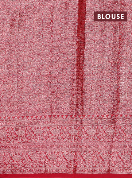 Red Semi Chiniya Silk Saree