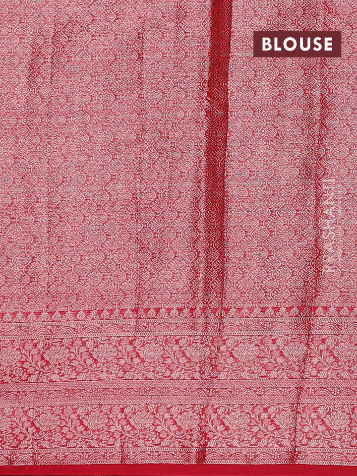 Red Semi Chiniya Silk Saree