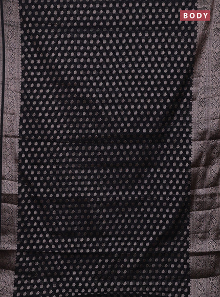 Black Semi Chiniya Silk Saree