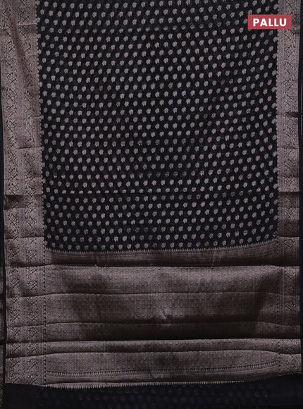 Black Semi Chiniya Silk Saree