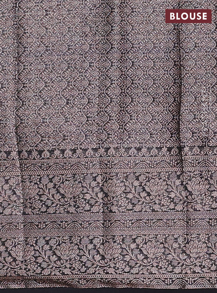 Black Semi Chiniya Silk Saree