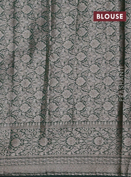 Bottle Green Semi Chiniya Silk Saree