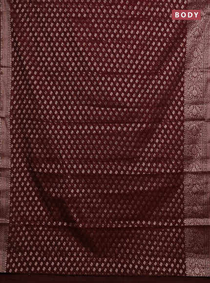 Coffee Brown Semi Chiniya Silk Saree