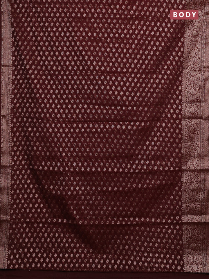 Coffee Brown Semi Chiniya Silk Saree