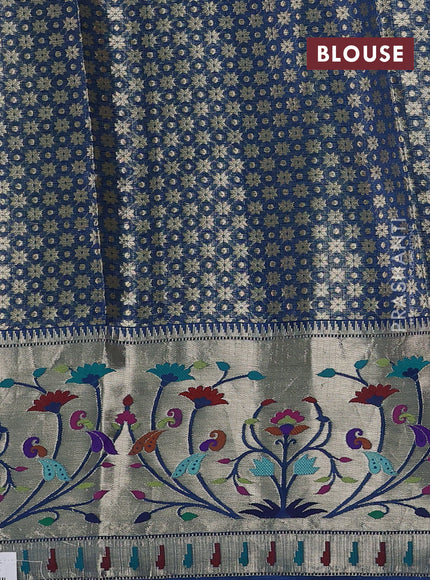 Peacock Blue Banarasi Kota Silk Saree