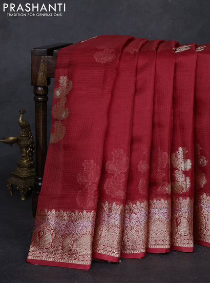 Red Banarasi Kota Silk Saree