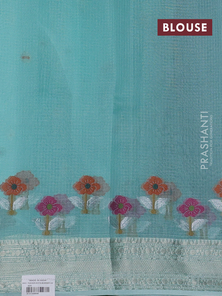 Teal Blue Banarasi Kota Silk Saree