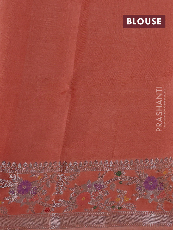 Lime Yellow & Orange Banarasi Kota Silk Saree
