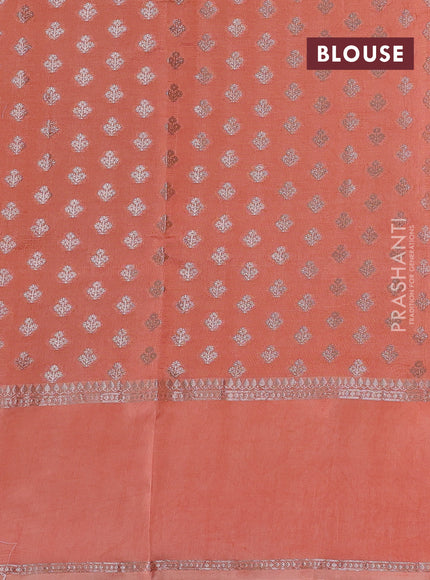 Pista Green & Orange Banarasi Kota Silk Saree
