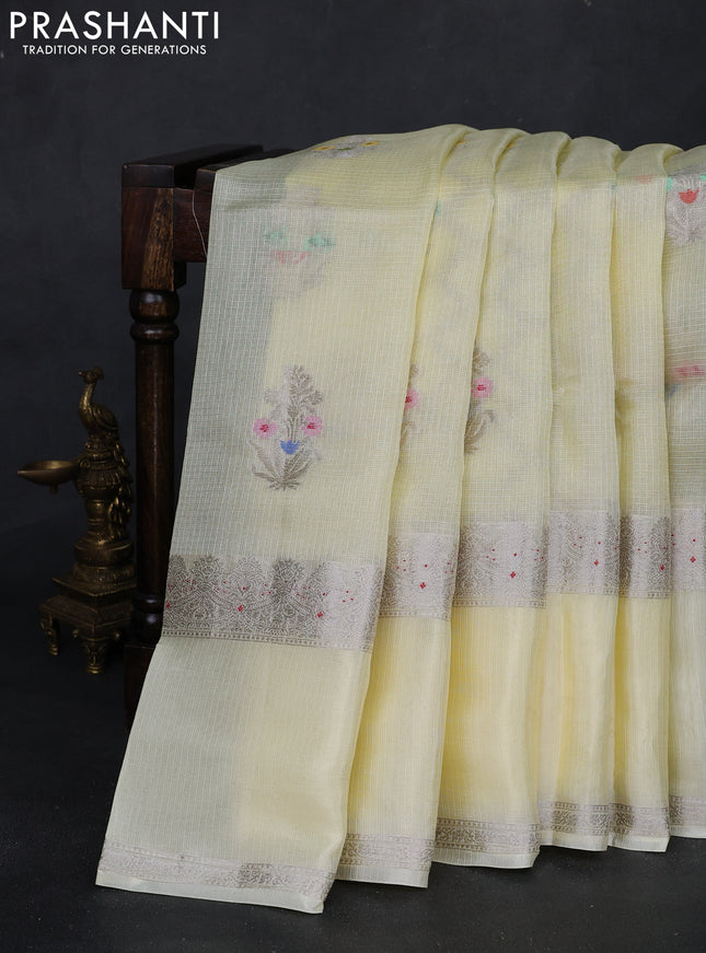 Cream Banarasi Kota Silk Saree
