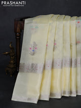 Cream Banarasi Kota Silk Saree