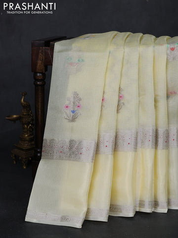 Cream Banarasi Kota Silk Saree