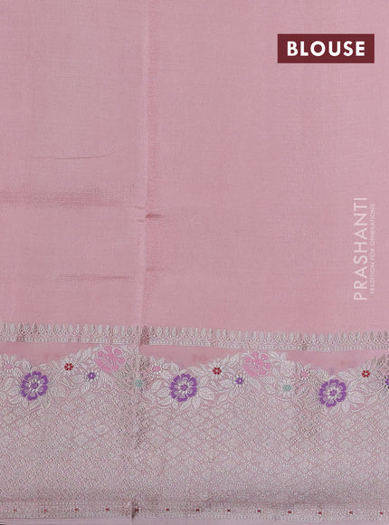 Peach  Banarasi Kota Silk Saree