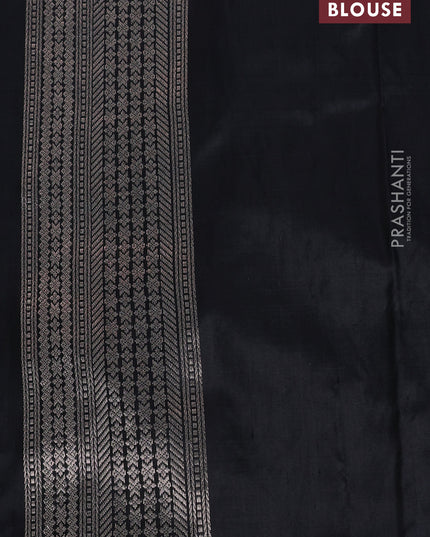 Banarasi katan tissue silk saree black with allover zari weaves and long thread & zari woven border