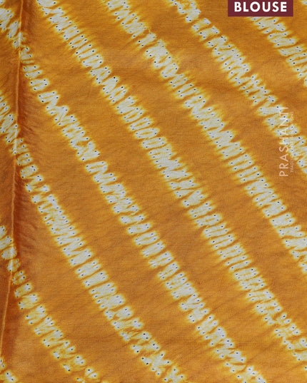 Tussar silk saree blue with centre placement style embroidery & mirror work and embroidery border