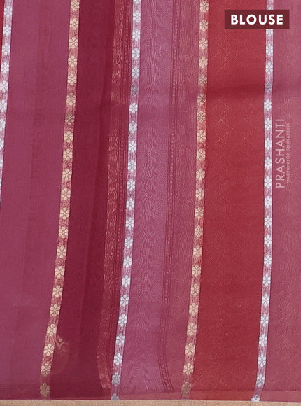 Banarasi organza silk saree maroon with rangakt weaves and zari woven piping boder