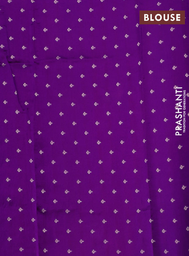 Pure organza silk saree pink reddish pink and violet with allover silver zari stripes pattern and zari woven piping boder